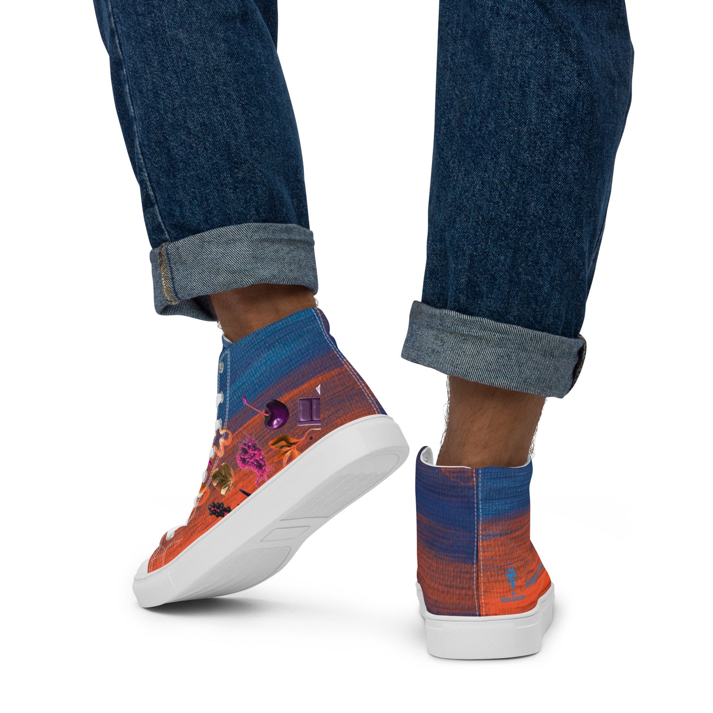 Men’s Cabernet Sauvignon high top canvas shoes