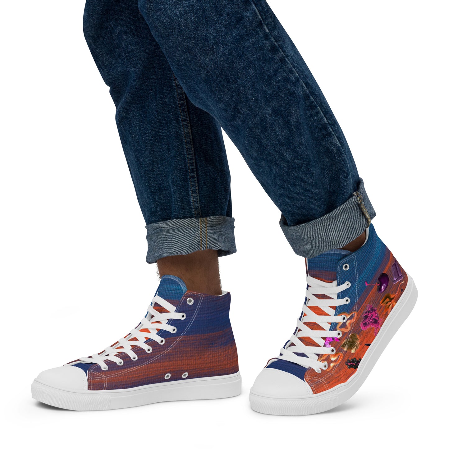 Men’s Cabernet Sauvignon high top canvas shoes