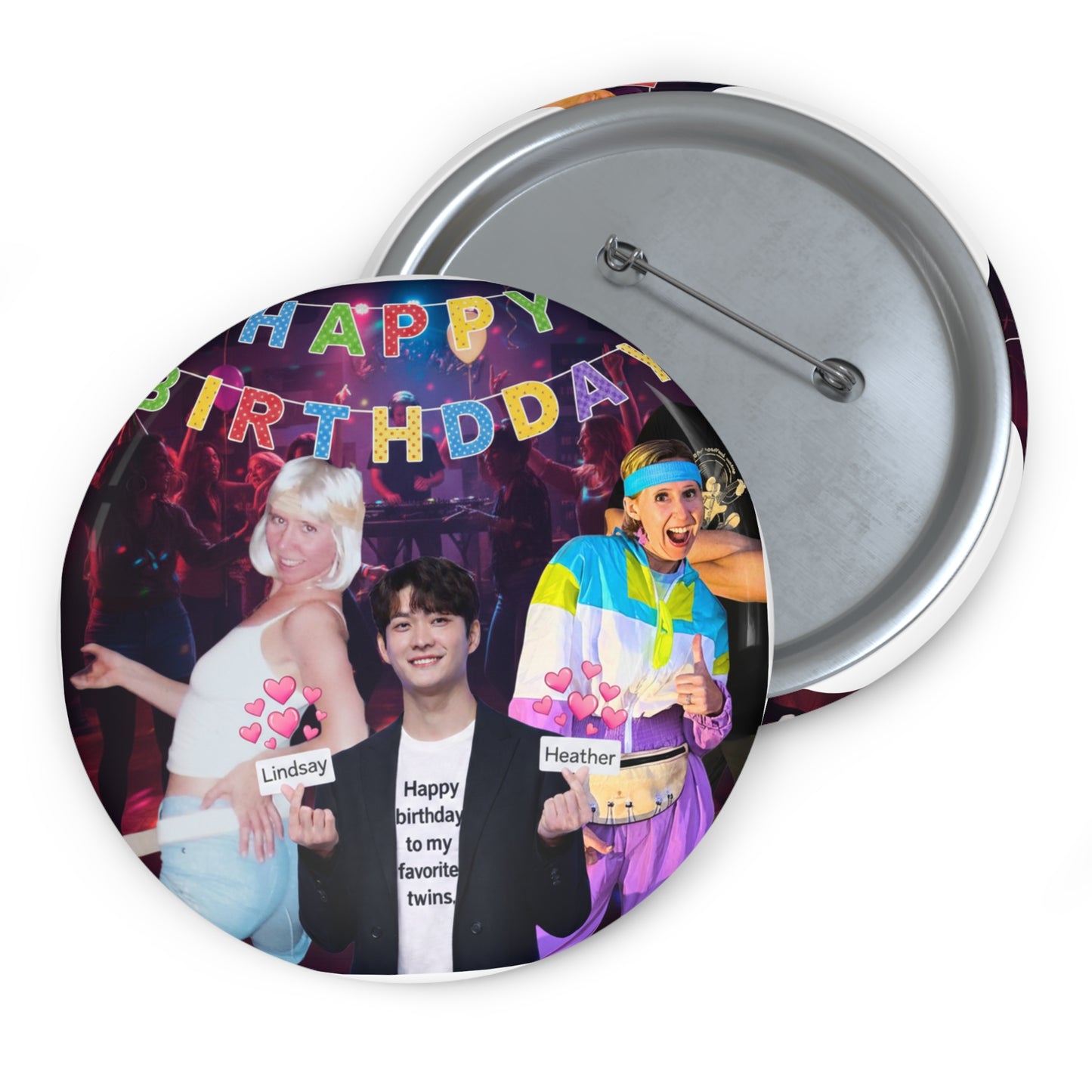 Custom Birthday Photo Pin Button — Personalized Happy Birthday Celebration Badge
