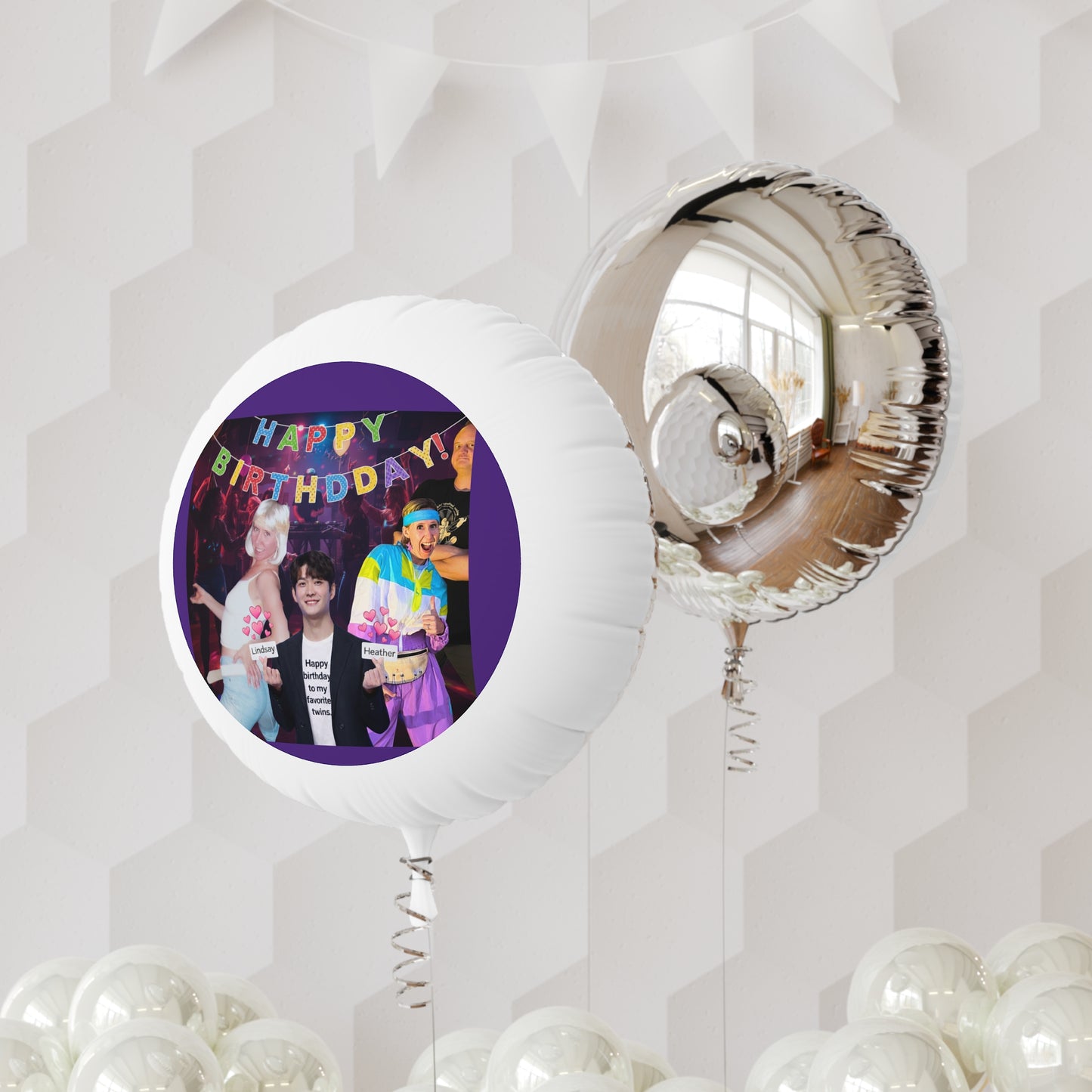 Happy Birthday Mylar Helium Balloon — Personalized Photo Party Balloon