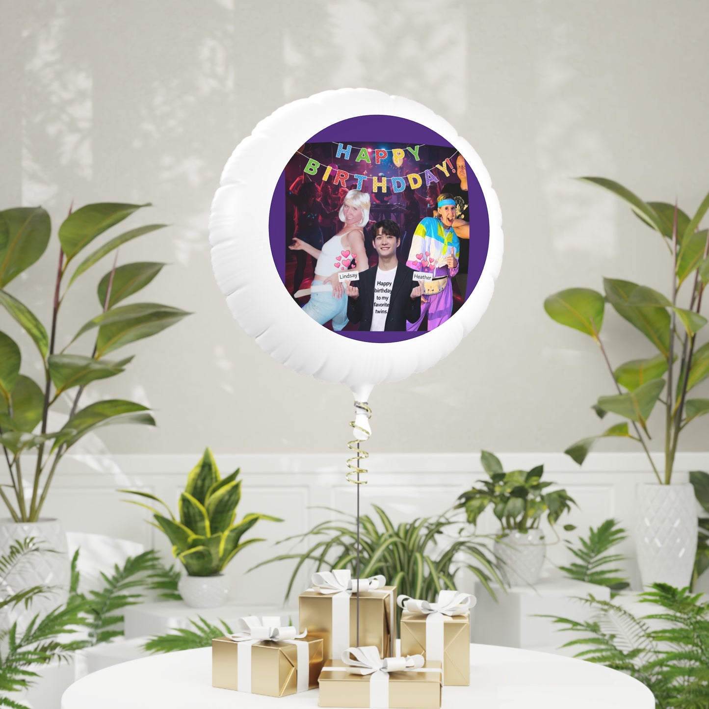 Happy Birthday Mylar Helium Balloon — Personalized Photo Party Balloon
